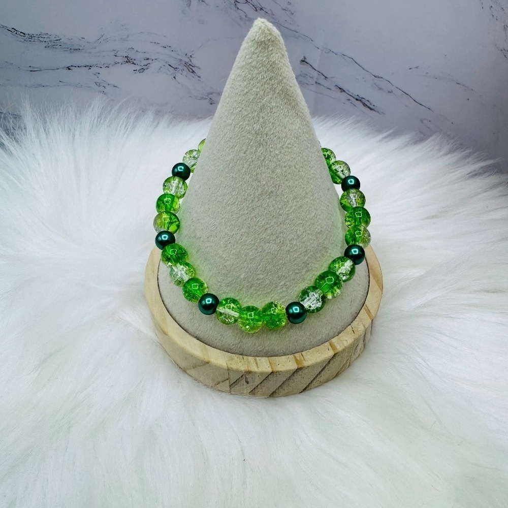 Gradient Glass Beaded Bracelet Style A Green